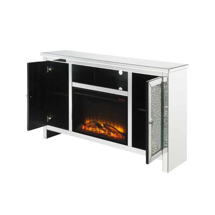 Noralie 59"L x 36"H Glam TV Stand with Fireplace