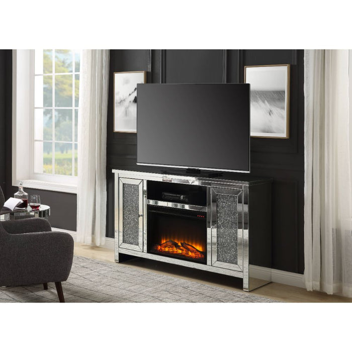 Noralie 59"L x 36"H Glam TV Stand with Fireplace