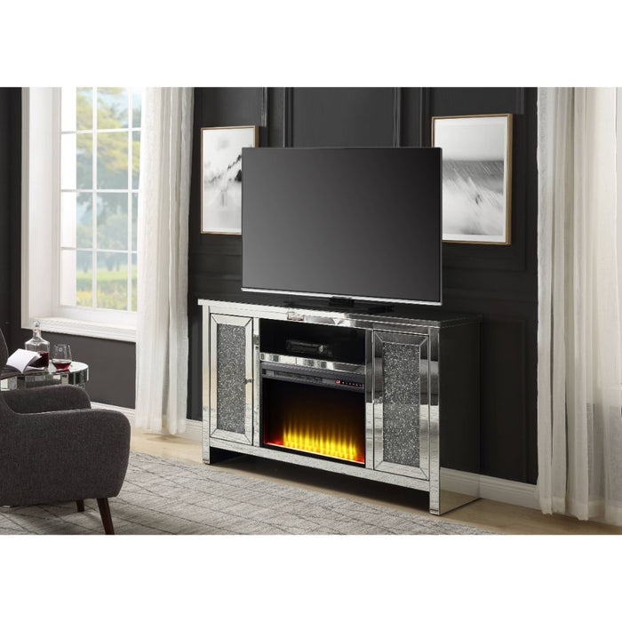 Noralie 59"L x 36"H Glam TV Stand with Fireplace