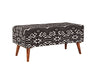 Cababi Tribal Fabric Upholstered Accent Storage Bench Black