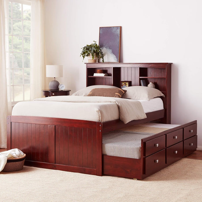 Bookcase Captains Full Trundle Bed