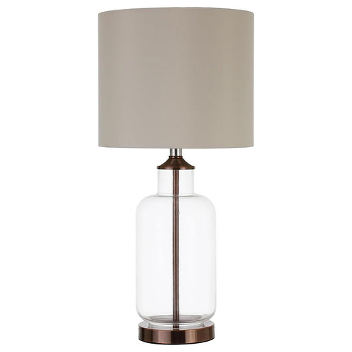 Coaster Aisha Drum Shade Table Lamp Creamy Beige and Clear Default Title