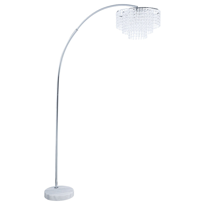 Coaster Shirley Marble Base Floor Lamp Chrome and Crystal Default Title