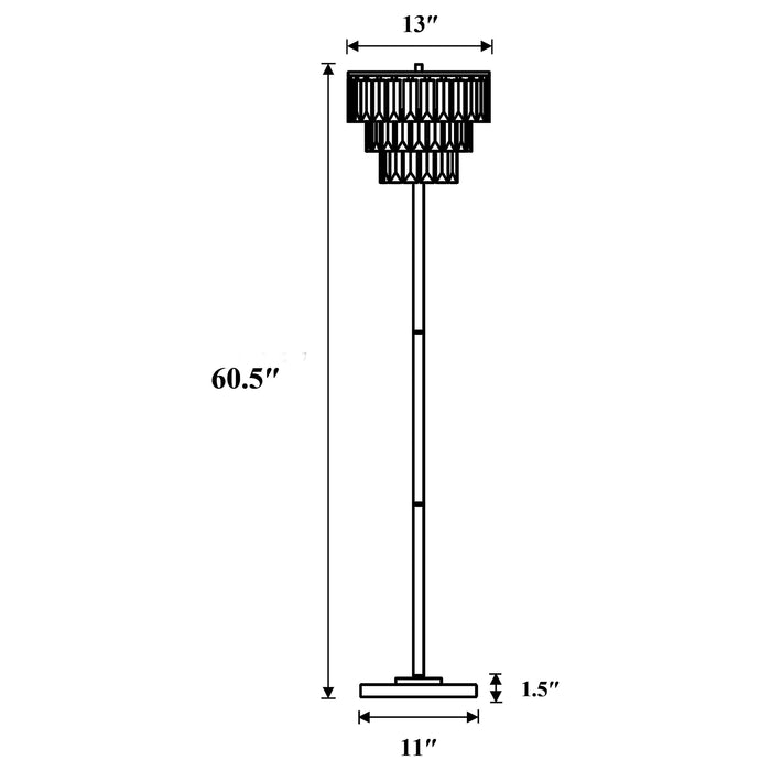 Coaster Anya Metal Base Floor Lamp Chrome and Crystal Default Title