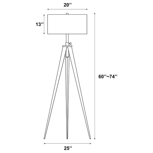 Coaster Harrington Tripod Legs Floor Lamp White and Black Default Title