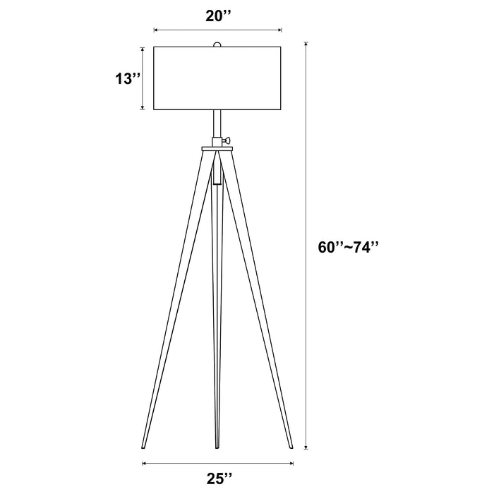 Coaster Harrington Tripod Legs Floor Lamp White and Black Default Title