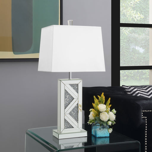 Coaster Carmen Geometric Base Table Lamp Silver Default Title