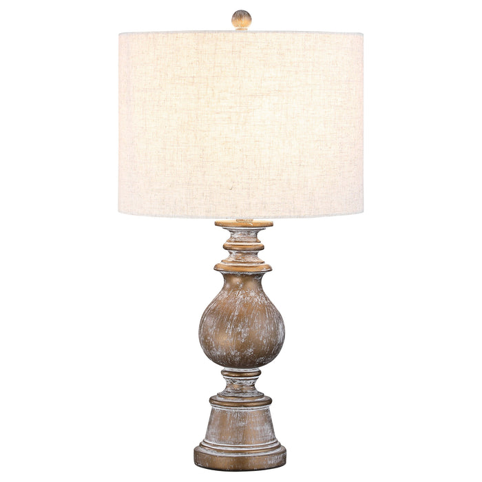 Coaster Brie Drum Shade Table Lamp Oatmeal and Antique Gold Default Title