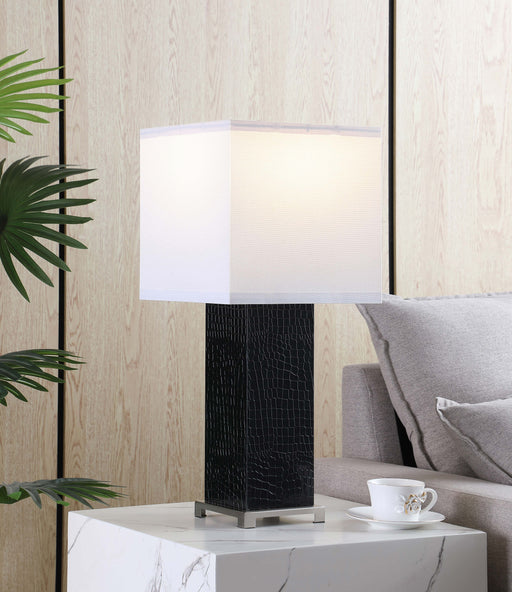 Coaster Bridle Square Shade Bedside Table Lamp Black Default Title