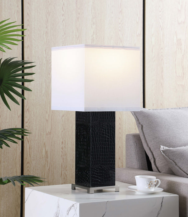 Coaster Bridle Square Shade Bedside Table Lamp Black Default Title