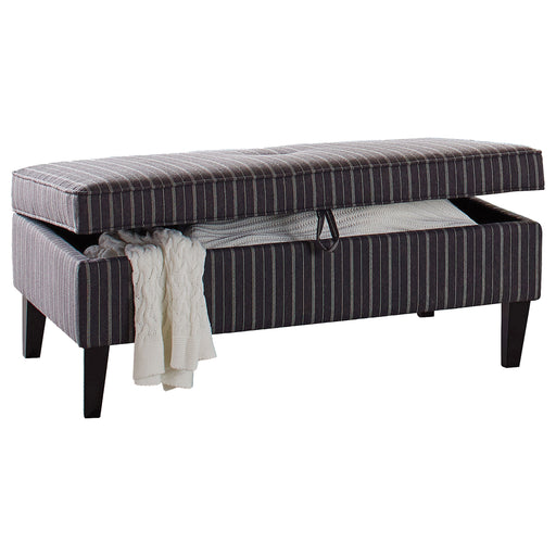 Ernest Rectangular Upholstered Storage Ottoman Black