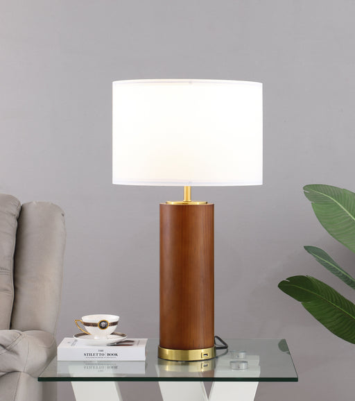 Coaster Aziel Drum Shade Bedside Table Lamp Cappuccino and Gold Default Title