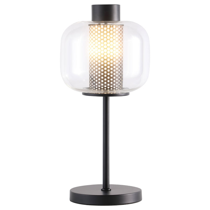 Coaster Ingrid Glass Shade Bedside Table Lamp Black Default Title