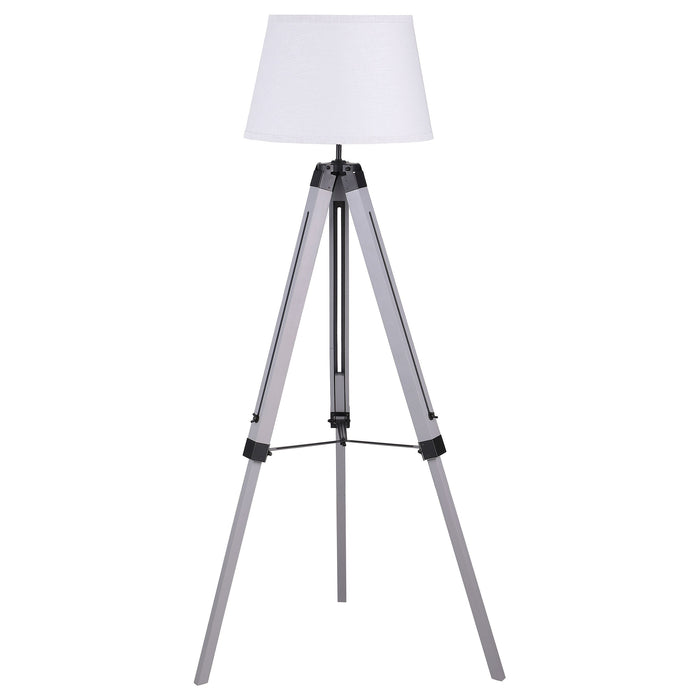 Coaster Dayton Adjustable Empire Shade Tripod Floor Lamp Grey Default Title