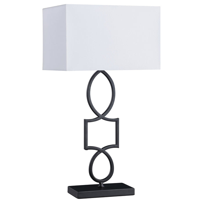 Coaster Leorio Rectangular Shade Table Lamp White and Black Default Title