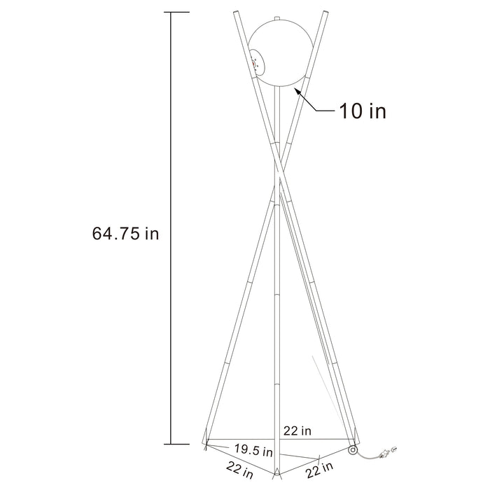 Coaster Yamileth Tripod Floor Lamp Gold Default Title