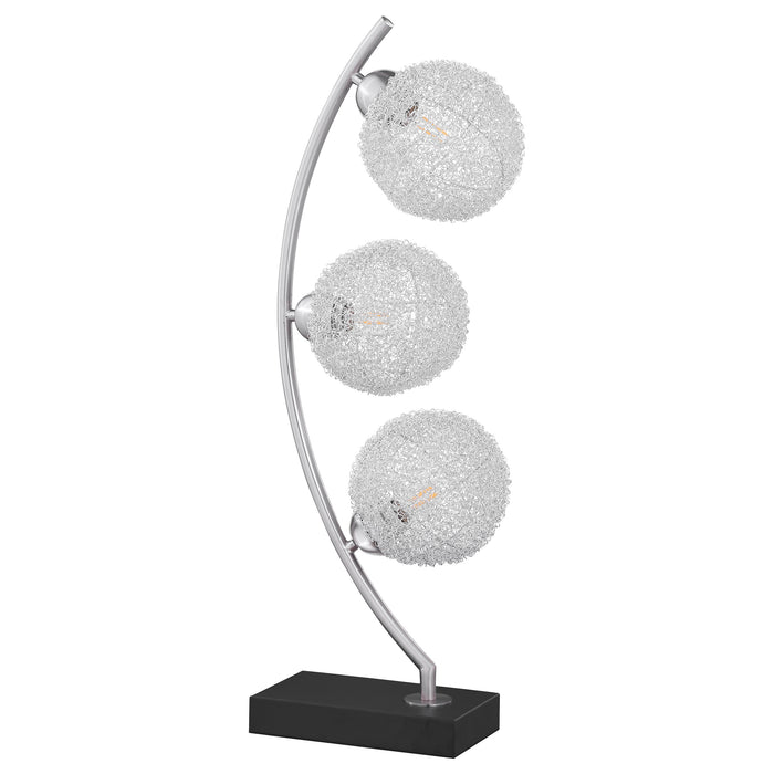 Claudia 30-inch Woven Spherical Metal Table Lamp Black