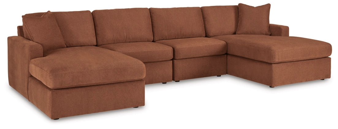 Modmax 4-Piece Modular Performance Fabric Double Chaise Sectional