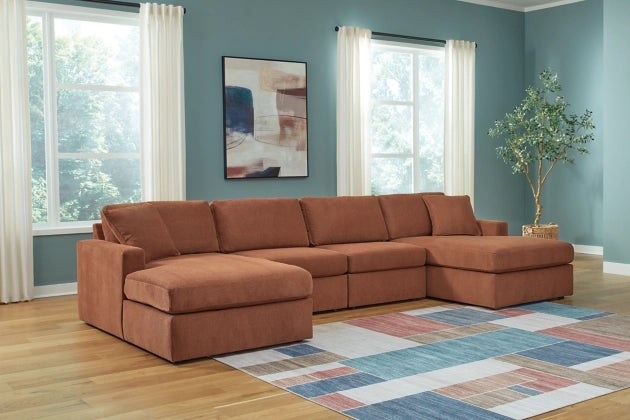 Modmax 4-Piece Modular Performance Fabric Double Chaise Sectional