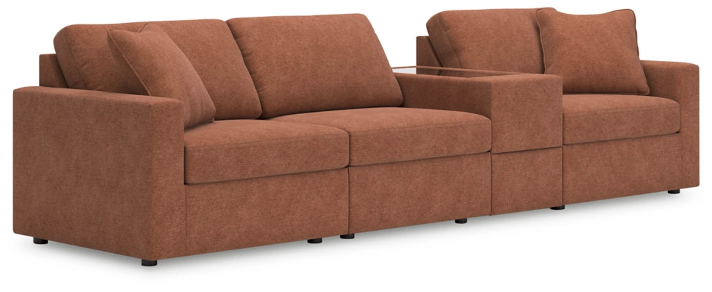 Modmax 4-Piece Modular Performance Fabric Sofa with Storage Console