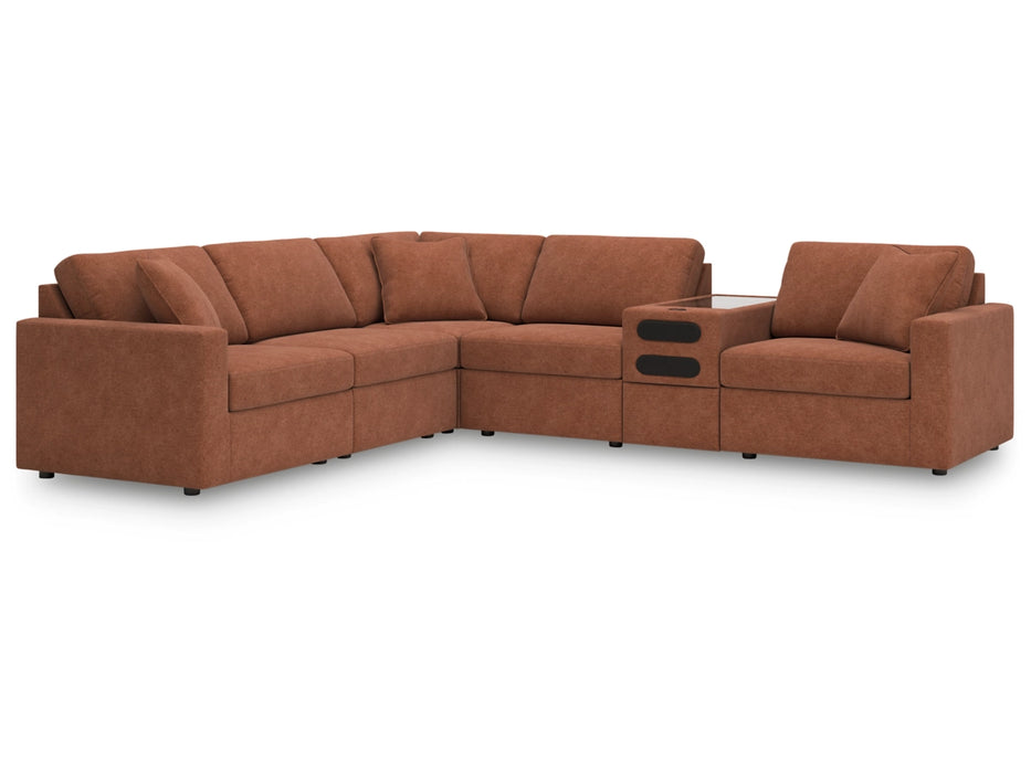 Modmax 6-Piece Modular Performance Fabric Sectional with Audio Console