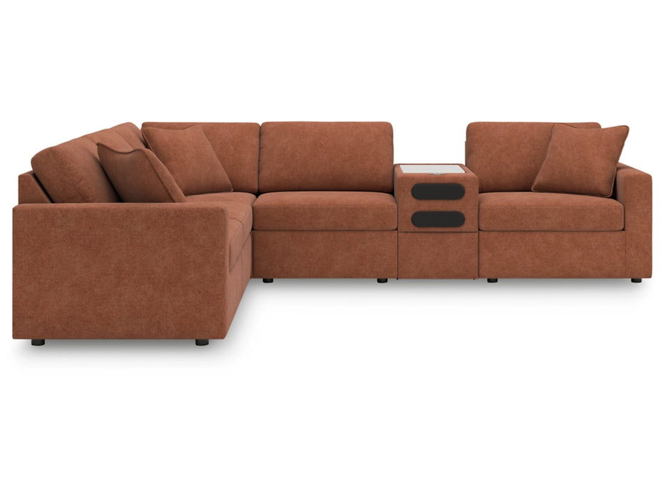 Modmax 6-Piece Modular Performance Fabric Sectional with Audio Console