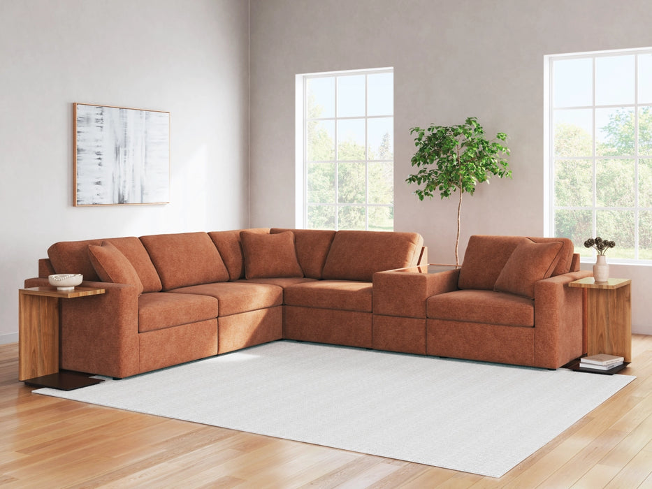 Modmax 6-Piece Modular Performance Fabric Sectional with Storage Console