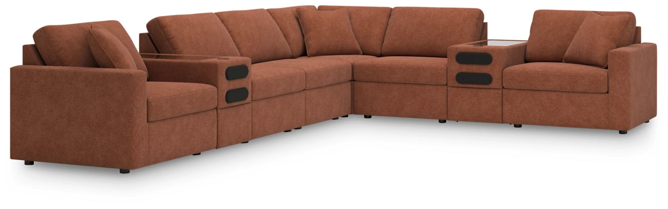 Modmax 8-Piece Modular Performance Fabric Sectional with Audio Consoles