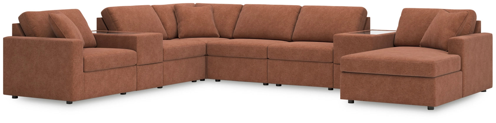 Modmax 8-Piece Modular Performance Fabric Sectional with Chaise and Storage Consoles