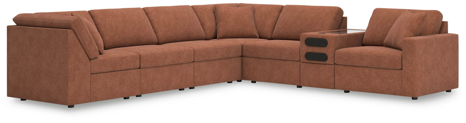 Modmax 7-Piece Modular Performance Fabric Sectional with Audio Console