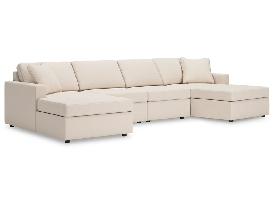 Modmax 4-Piece Modular Performance Fabric Double Chaise Sectional