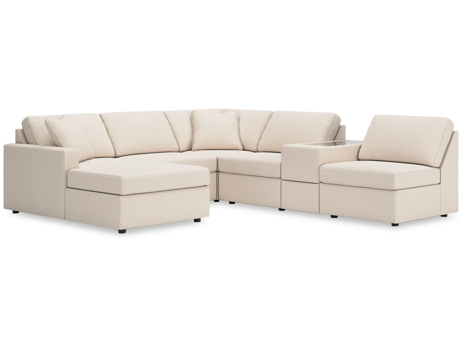 Modmax 6-Piece Modular Performance Fabric Sectional with Chaise and Storage Console