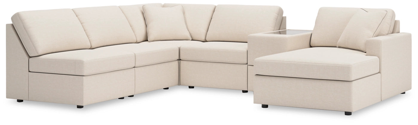 Modmax 6-Piece Modular Performance Fabric Sectional with Chaise and Storage Console