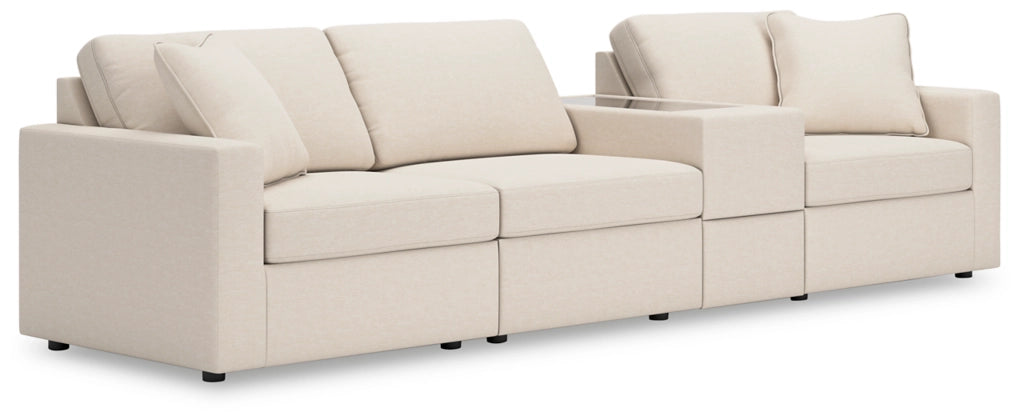 Modmax 4-Piece Modular Performance Fabric Sofa with Storage Console