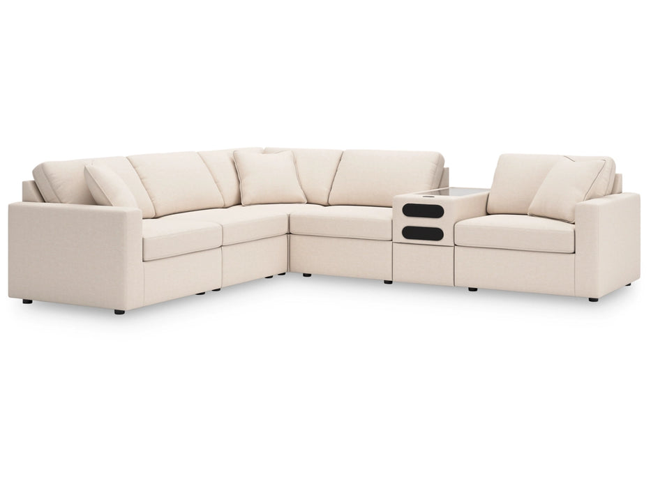 Modmax 6-Piece Modular Performance Fabric Sectional with Audio Console