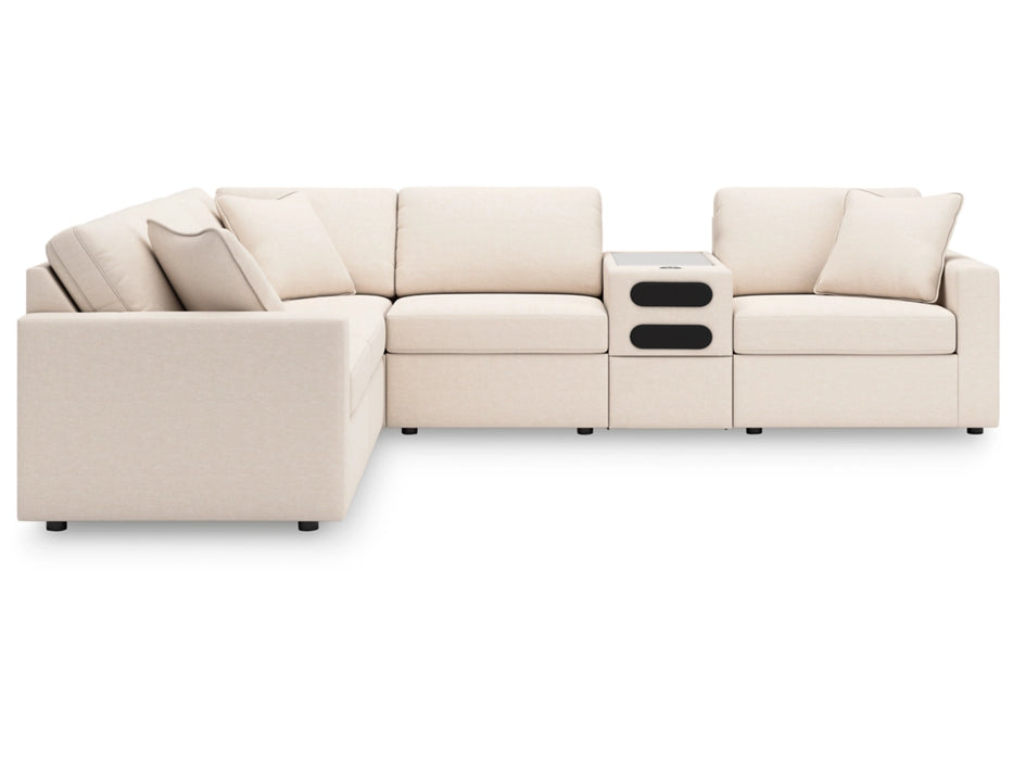 Modmax 6-Piece Modular Performance Fabric Sectional with Audio Console