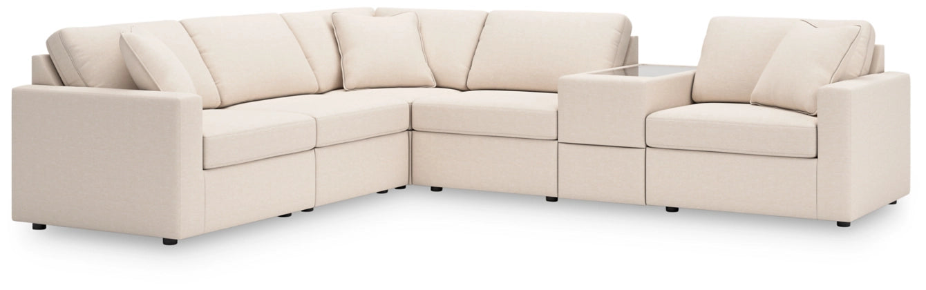 Modmax 6-Piece Modular Performance Fabric Sectional with Storage Console