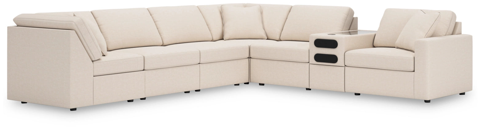 Modmax 7-Piece Modular Performance Fabric Sectional with Audio Console