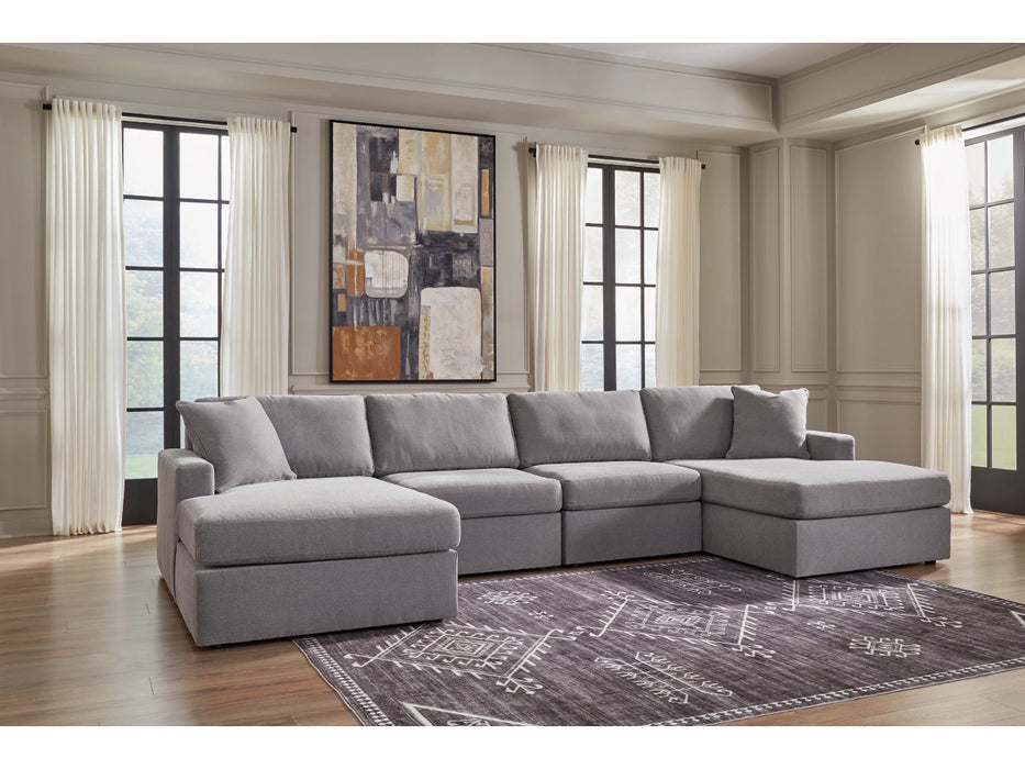 Modmax 4-Piece Modular Performance Fabric Double Chaise Sectional