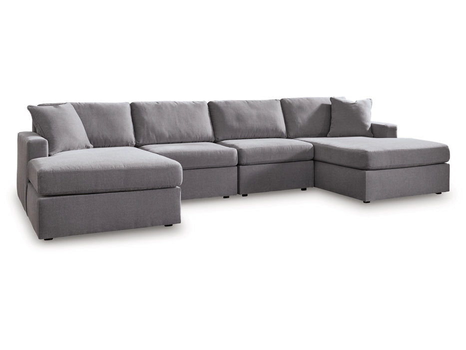 Modmax 4-Piece Modular Performance Fabric Double Chaise Sectional