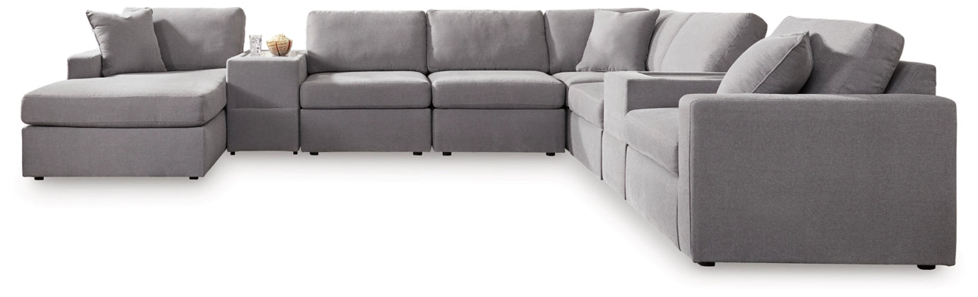 Modmax 8-Piece Modular Performance Fabric Sectional with Chaise and Storage Consoles