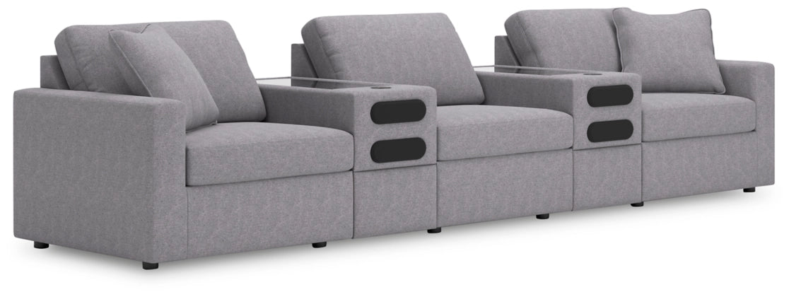 Modmax 5-Piece Modular Performance Fabric Sectional with Audio Consoles