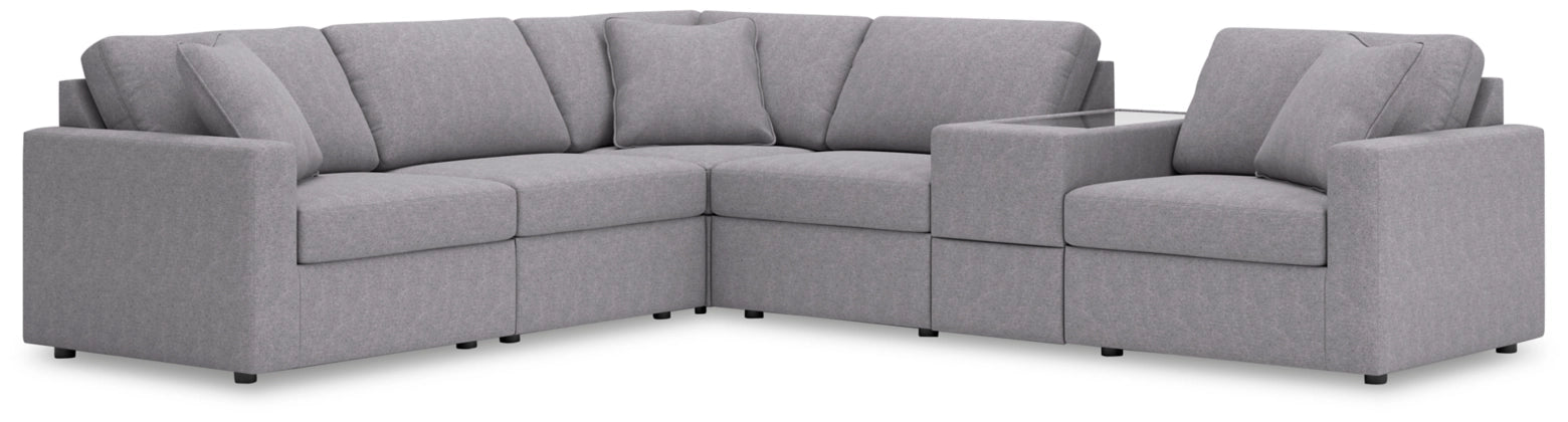 Modmax 6-Piece Modular Performance Fabric Sectional with Storage Console