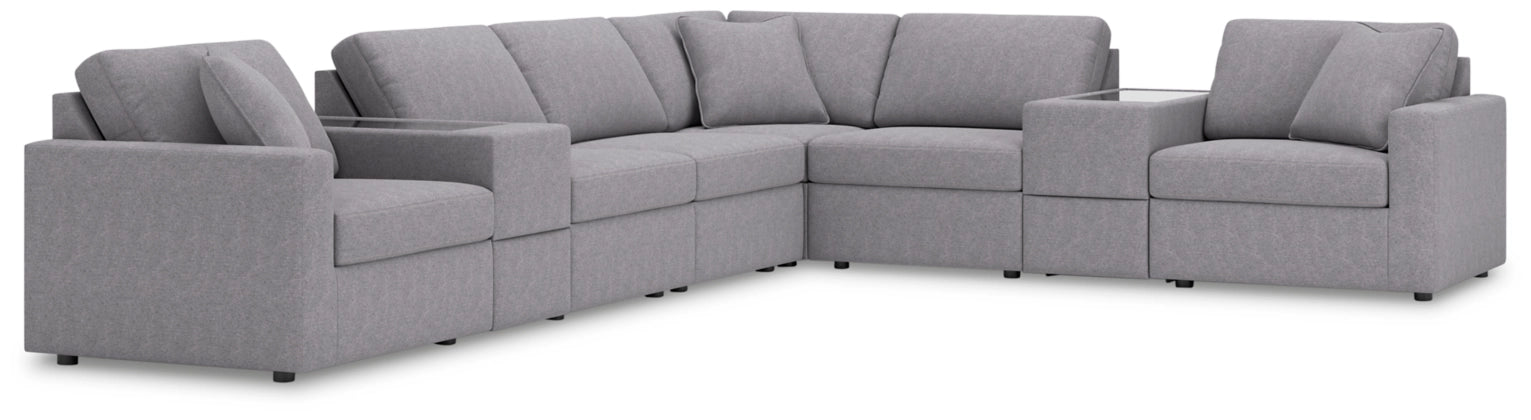 Modmax 8-Piece Modular Performance Fabric Sectional with Storage Consoles