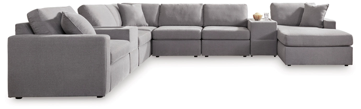 Modmax 8-Piece Modular Performance Fabric Sectional with Chaise and Storage Consoles