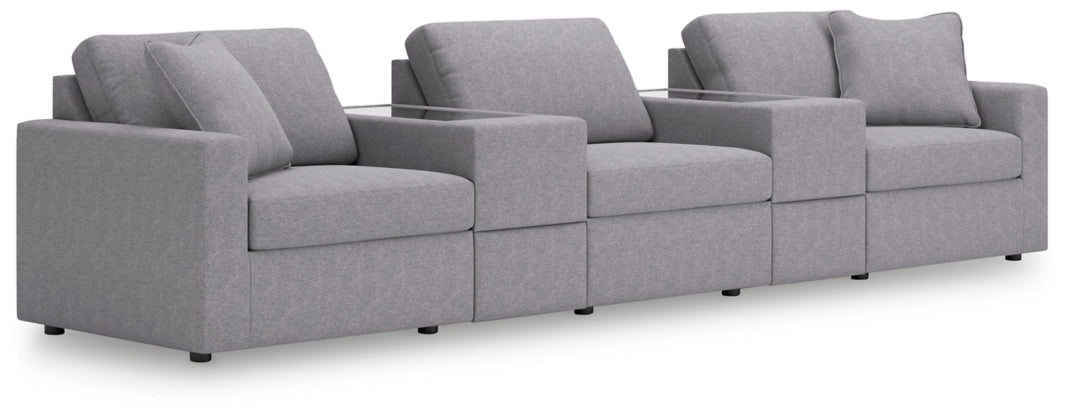 Modmax 5-Piece Modular Performance Fabric Sectional with Storage Consoles