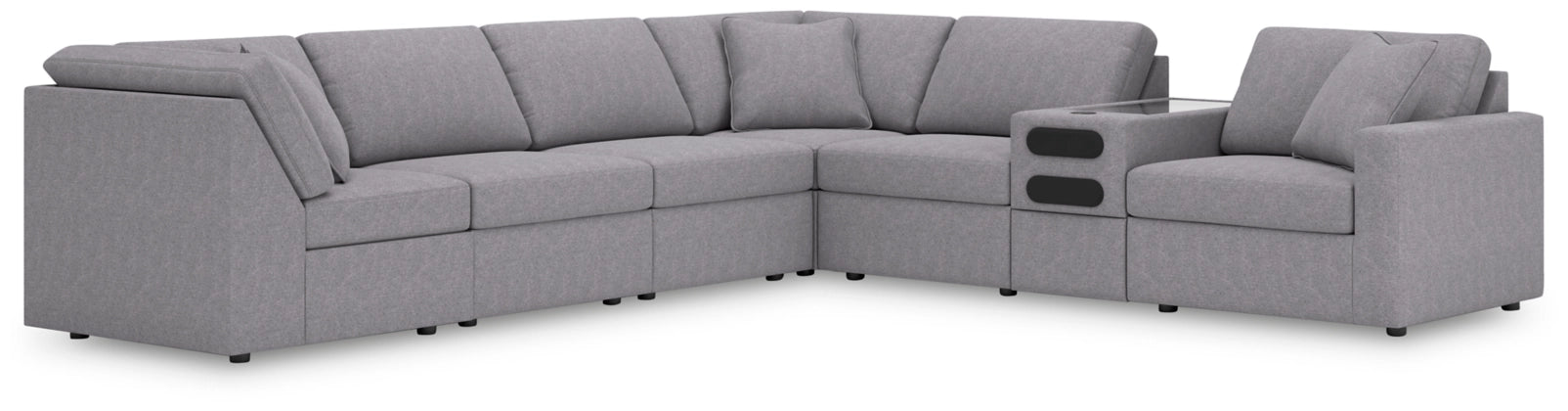 Modmax 7-Piece Modular Performance Fabric Sectional with Audio Console