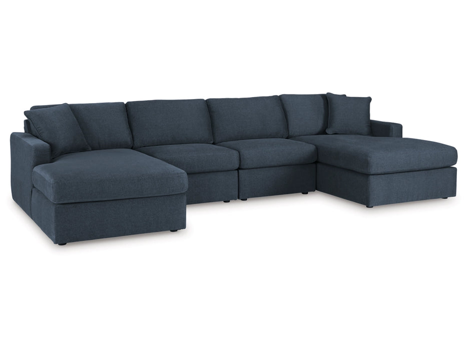 Modmax 4-Piece Modular Performance Fabric Double Chaise Sectional