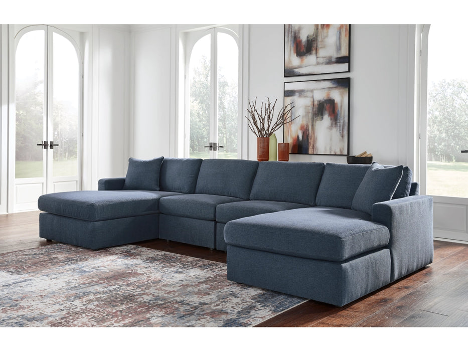 Modmax 4-Piece Modular Performance Fabric Double Chaise Sectional