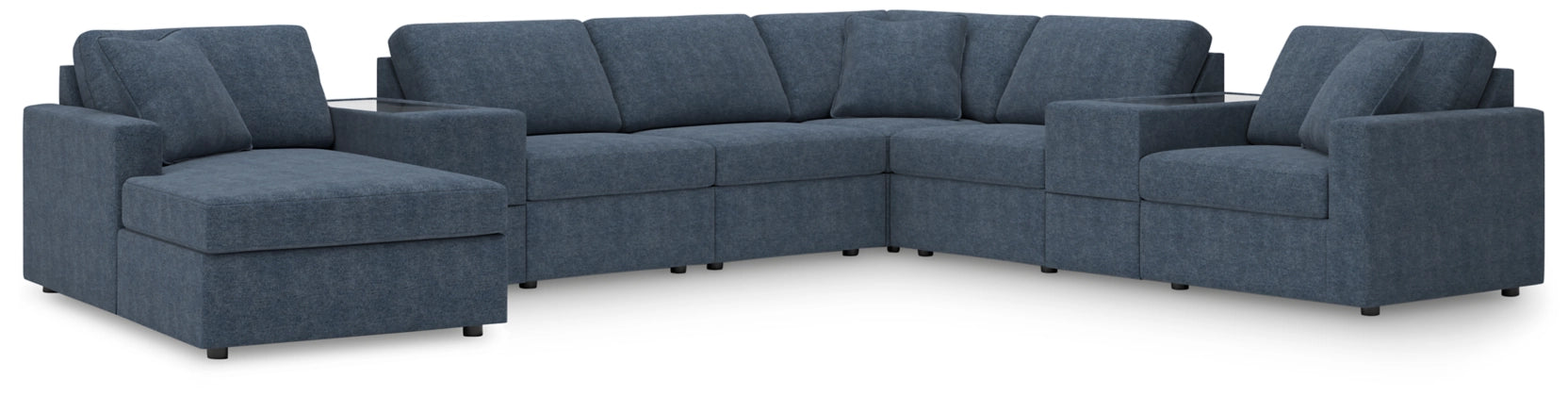 Modmax 8-Piece Modular Performance Fabric Sectional with Chaise and Storage Consoles